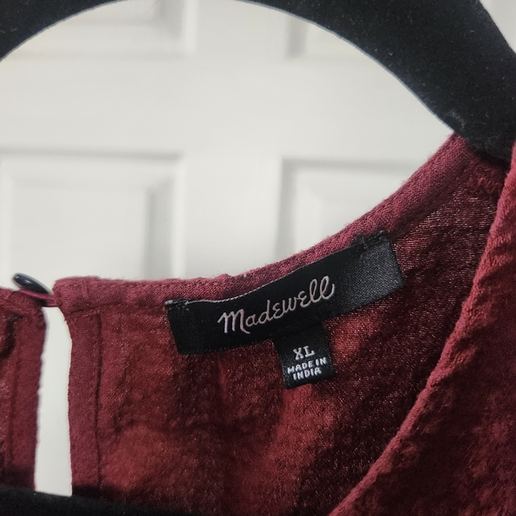 Madewell Deep Red Ruffle Blouse - Picture 3 of 4